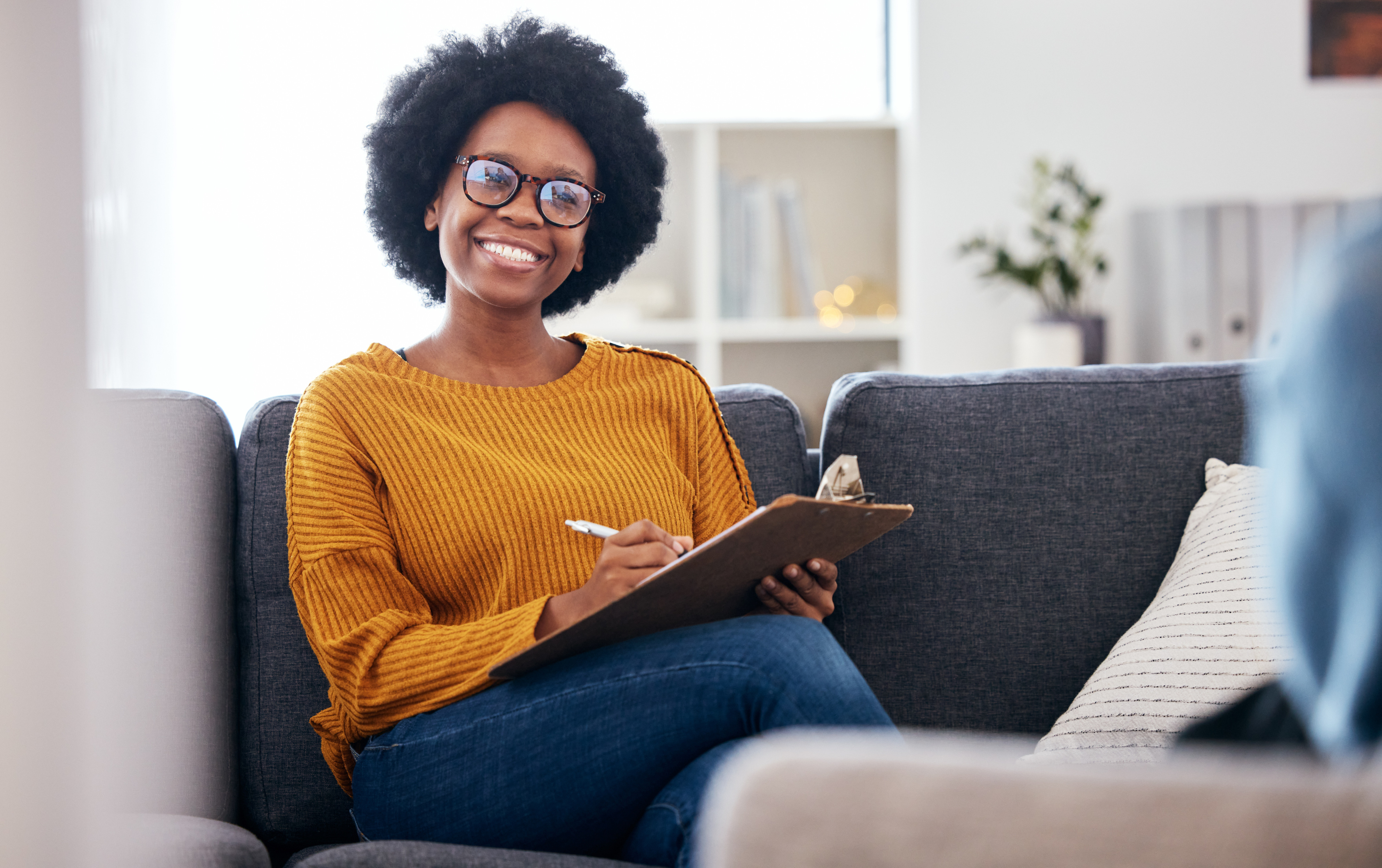 Therapist and client counseling session